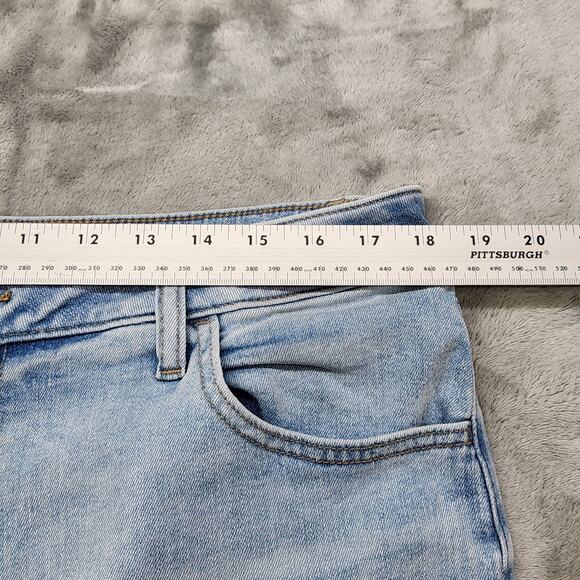 Maurices M Jeans Womens 16 SHORT Blue Mid Rise Slim Straight Ankle Raw Cut Hem - Picture 10 of 14